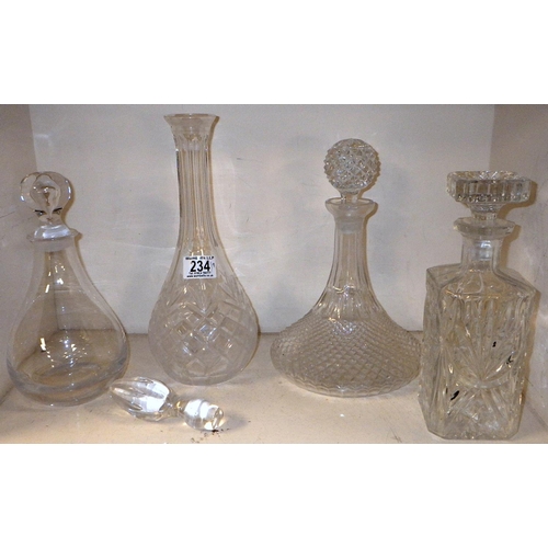 234 - A group of 9 various decanters