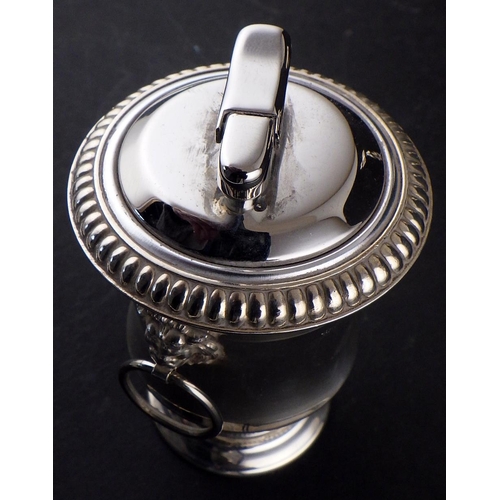 236 - A silver plated novelty street lamp table lighter 25cm tall together with a further lighter (2)