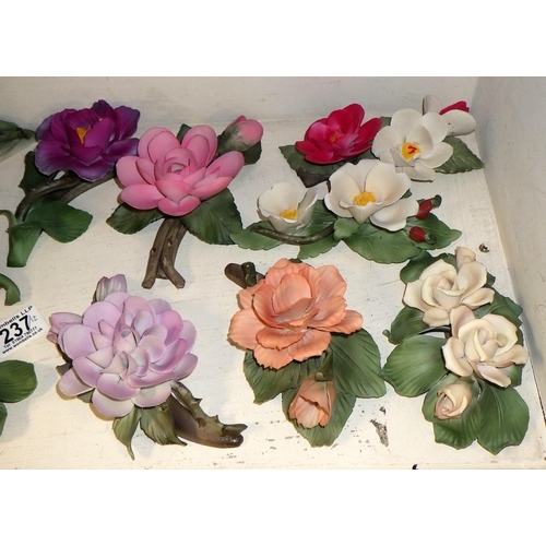 237 - A group of Capodimonte flowers af (12)