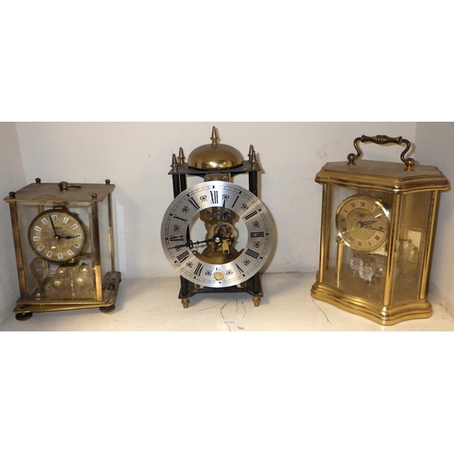 246 - A skeleton mantle clock together with five further clocks (6)