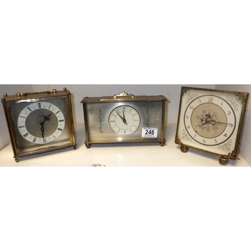 246 - A skeleton mantle clock together with five further clocks (6)