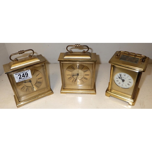 249 - A group of six misc brass clocks af