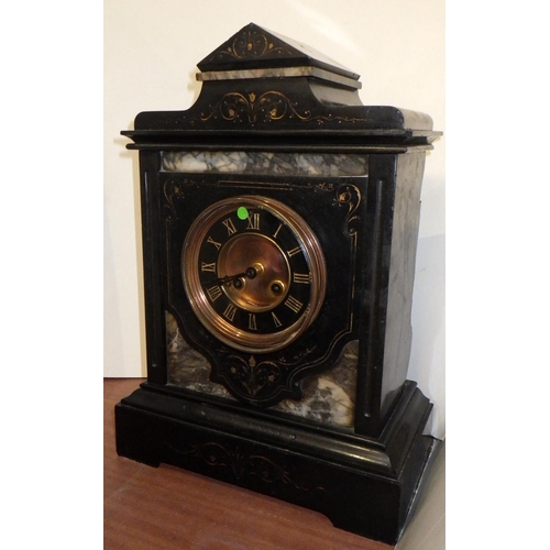 269 - Three early 19thC slate mantle clocks af (3)