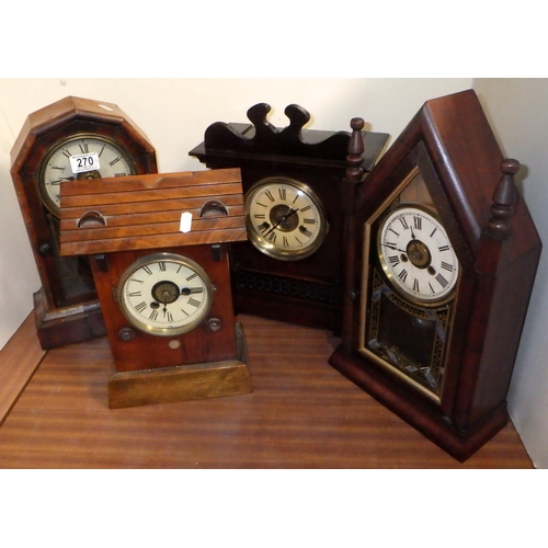 270 - Four American shelf / wall clocks AF (4)