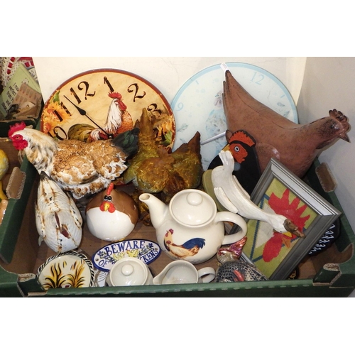 276 - A collection of misc chickens / roosters together with a qty of wall plates etc (3)