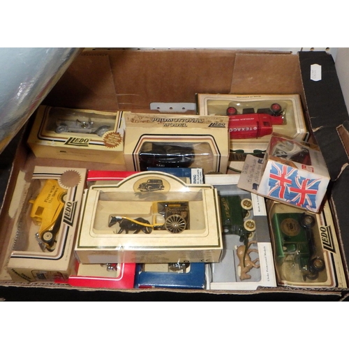 285 - Two boxes of misc vintage toys to inc Scalextric, Lledo etc (2)