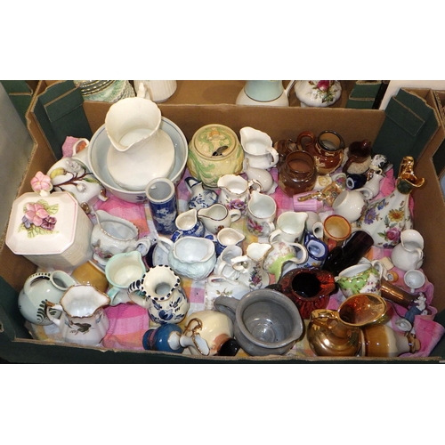 288 - Three boxes of misc ceramics to inc Wedgwood, Coalport, Grafton tea ware, miniature jugs etc (3)