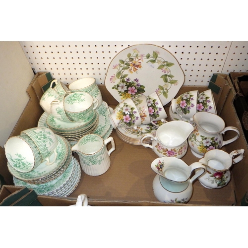 288 - Three boxes of misc ceramics to inc Wedgwood, Coalport, Grafton tea ware, miniature jugs etc (3)