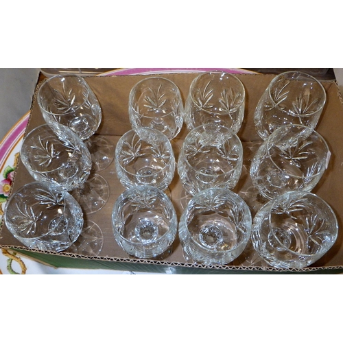 295 - A qty of Hornsea table ware together with a set of 12 wine glasses and a large oval plate