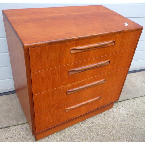 638 - A teak chest of drawers, 72cm wide