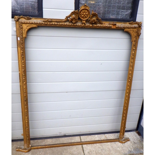 668 - Two 19th cen overpainted gesso mirror/picture frames (a/f), largest 186cm x 143cm