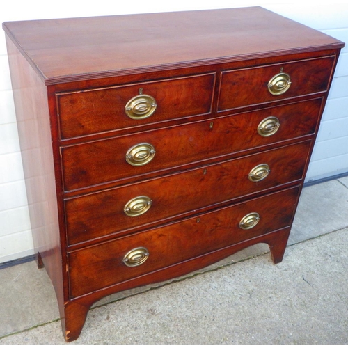 729 - A 19th cen mahogany chest of drawers, 102cm wide