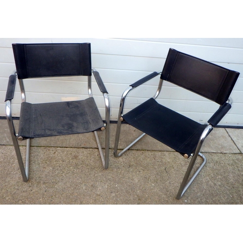 746 - A pair of tubular chrome chairs