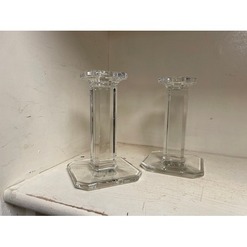 259 - A pair of Waterford Crystal candlesticks 15cm tall