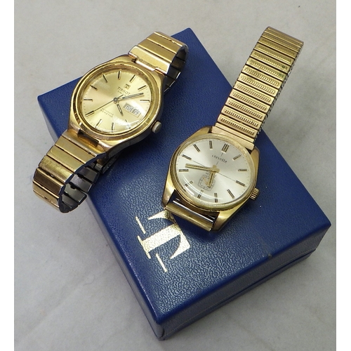 301 - A Tissot Automatic Seastar bracelet watch, gold plated c1970s, a/f.  In Tissot presentation box, 36m... 