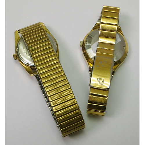 301 - A Tissot Automatic Seastar bracelet watch, gold plated c1970s, a/f.  In Tissot presentation box, 36m... 