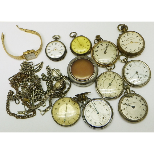 307 - A group of wrist and pocket watches. a/f