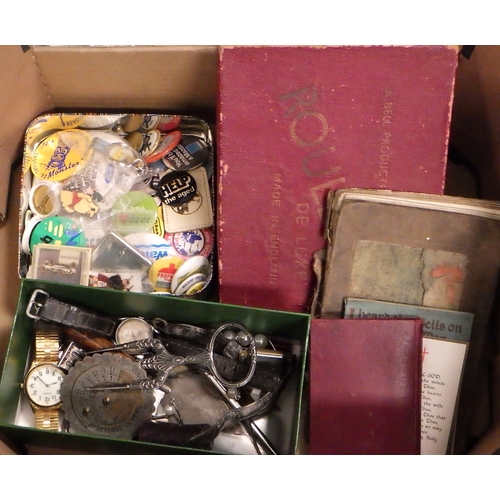 312 - A miscellaneous lot comprising ephemera incl 19th cent school exercise books from Mr Dawsons Crescen... 