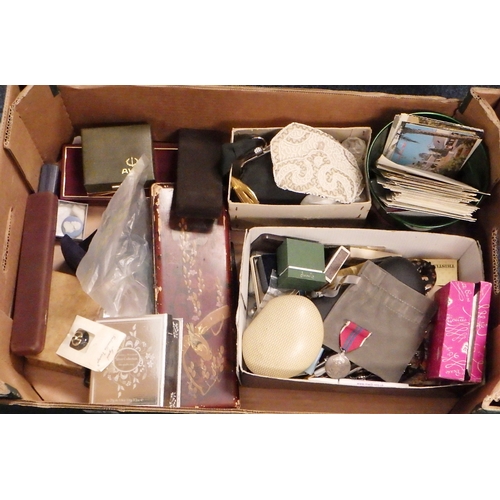 316 - A miscellaneous lot comprising costume jewellery, coins, pens, postcards etc