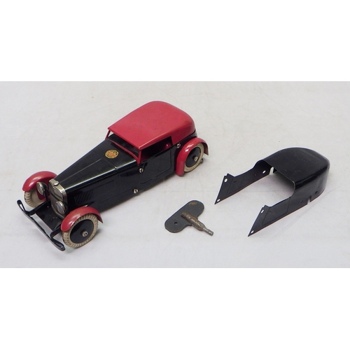 327 - A Meccano Car Constructor Set No.1 in black and red with additional boat-shaped convertible body tub... 