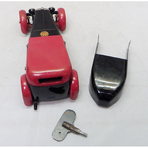 327 - A Meccano Car Constructor Set No.1 in black and red with additional boat-shaped convertible body tub... 