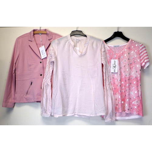1078 - Coco Y Club rose coloured jacket with zip pockets together with a pink T shirt with silver print and... 