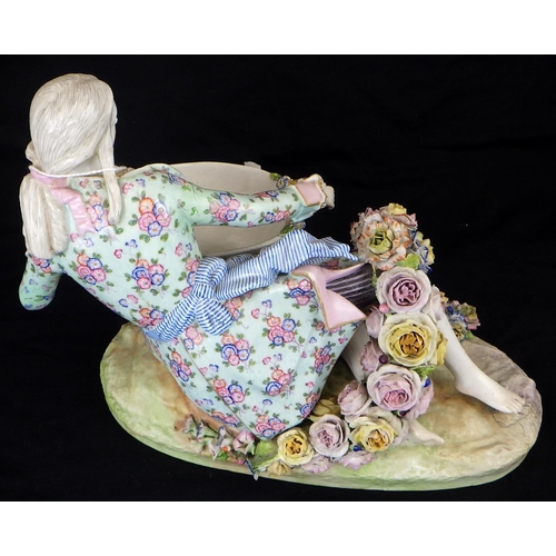 114 - A large restored Meissen centre piece together with a 