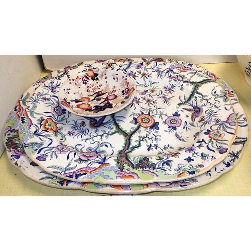 118 - A group of Brameld India pattern dinner ware to inc large serving plate 54cm wide, tureen, bowl and ... 