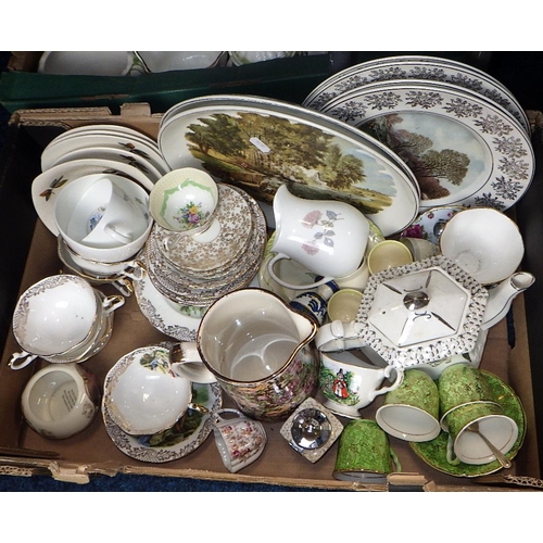119 - Five boxes of misc ceramics to inc animal figures, tea ware etc (5)