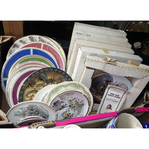 120 - Two boxes of misc collectables to inc wall plates, Spode, etc (2)