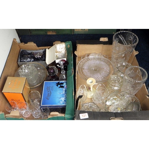 121 - Two boxes of misc glass ware (2)