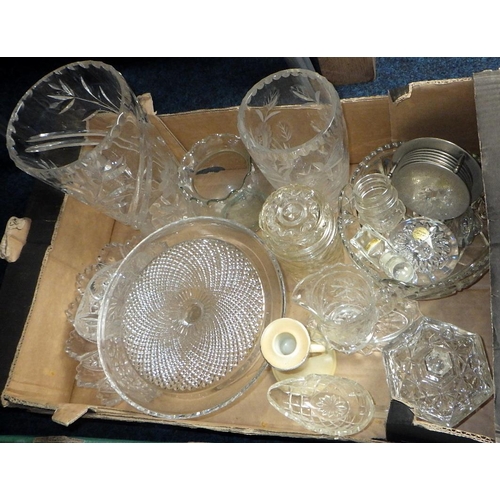 121 - Two boxes of misc glass ware (2)