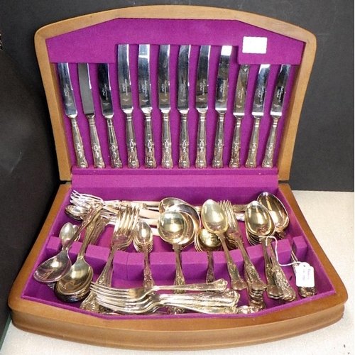 127 - A qty of Kings Pattern silver plated cutlery