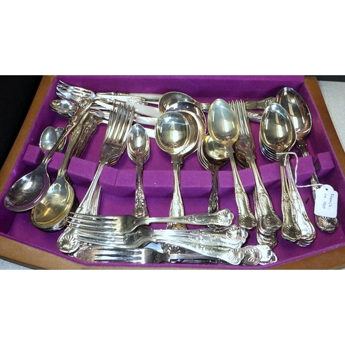 127 - A qty of Kings Pattern silver plated cutlery