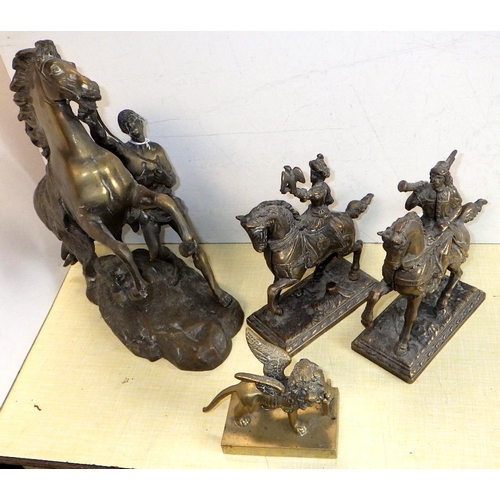 150 - A group of brass figures to inc 