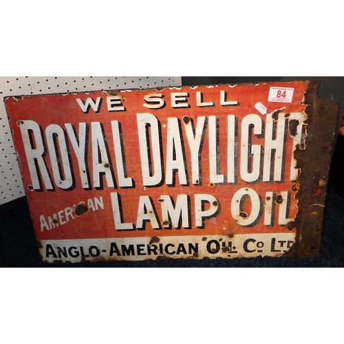 84 - An enamel Royal Daylight American lamp oil sign57 x 37 cm