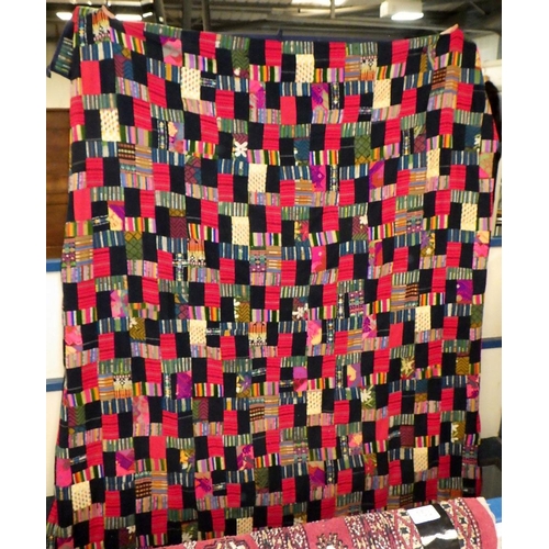 156 - A large patchwork throw