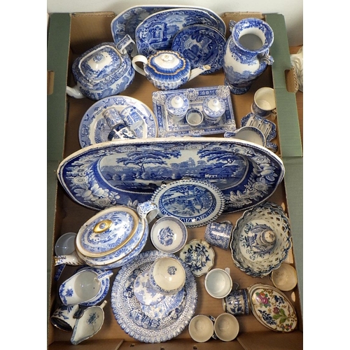 158 - A qty of mic mainly 19thC blue & white to inc Spode, etc (2)
Some af