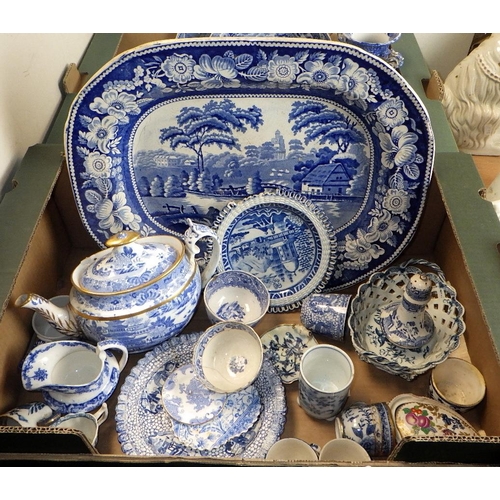 158 - A qty of mic mainly 19thC blue & white to inc Spode, etc (2)
Some af