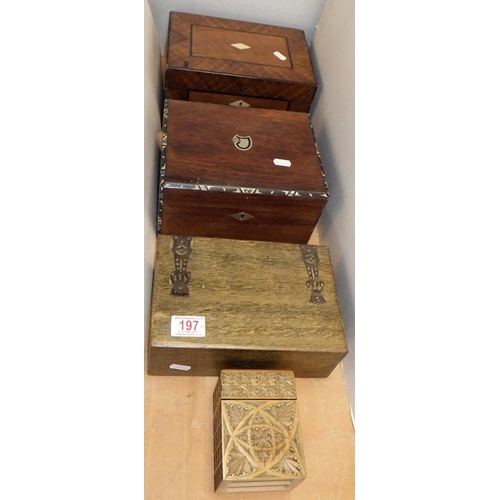 197 - A group of four late 19thC boxes