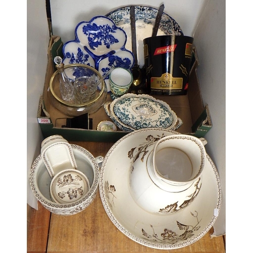 209 - A qty of misc ceramics & collectables to inc a jug & bowl set, Henkell bucket, horse brasses etc (qt... 