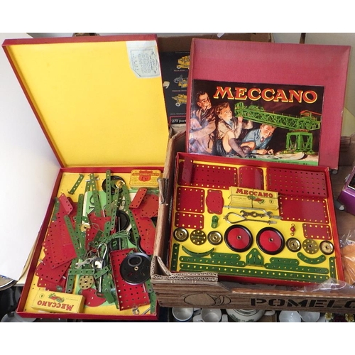 217 - A group of vintage toys to inc Lego, Airfix, doll, marbles together wit Meccano sets (4)