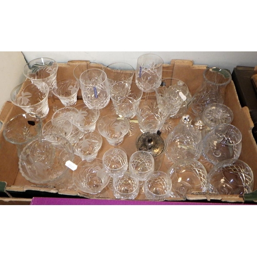 221 - A qty of misc glass ware and ceramics to inc Pendelfin, Edinburgh crystal etc (3)