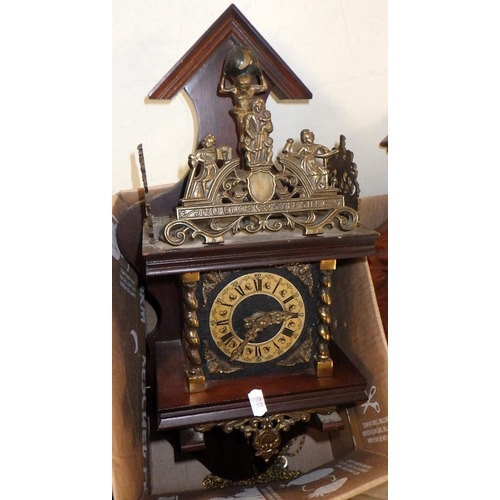 226 - Three Dutch style gilt mounted wall clocks