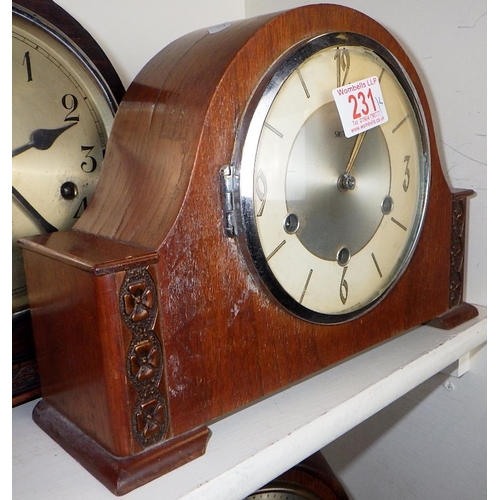 231 - Two Westminster chime mantle clocks (2)