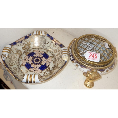 245 - A Noritake gilded bowl together with a pot puri bowl (2)