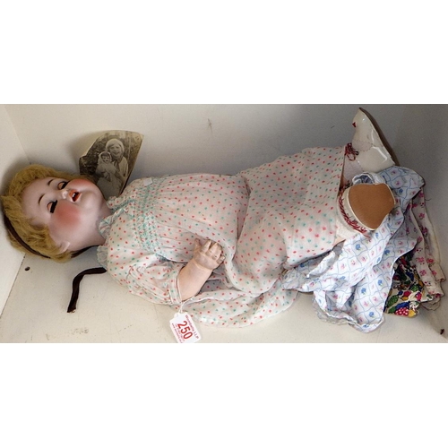 250 - A Vintage bisque German doll