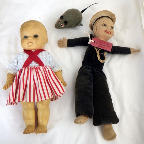 21 - A German porcelain doll together with further dolls etc