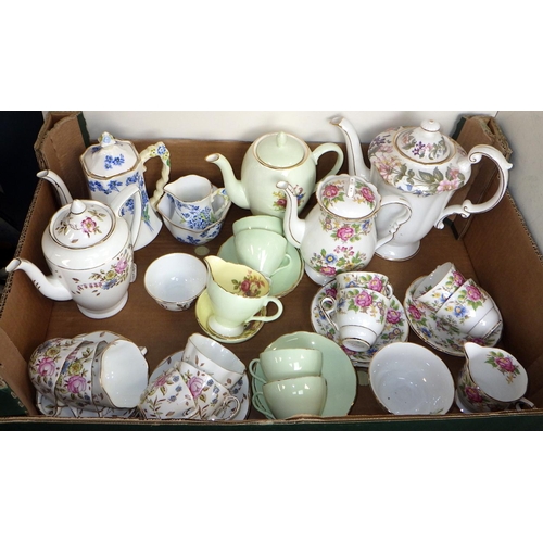 41 - A qty of misc tea ware to inc Foley, Royal Stafford, Paragon coffee pot etc