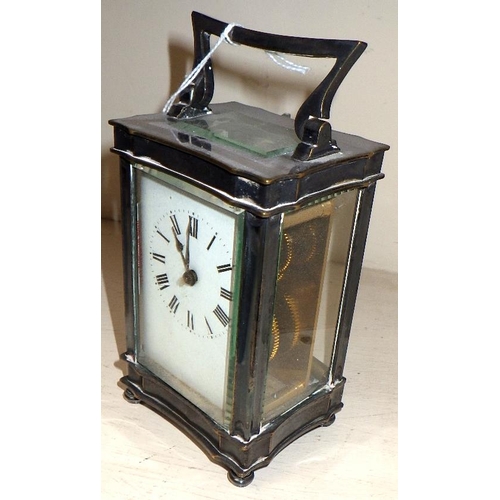 263 - A plated carriage clock AF